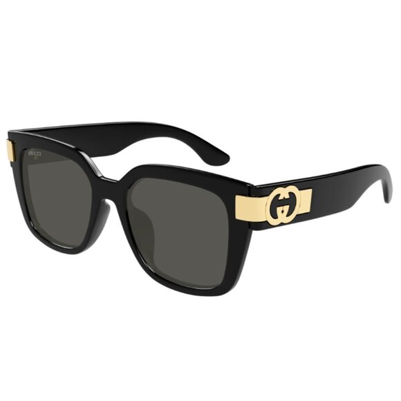 NEW GUCCI SUNGLASSES GUCCI GG1690SK 001 BLACK GREY EYEWEAR - Picture 1 of 4